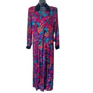 Vintage 80’s Lanz Dark Floral Peplum Dress